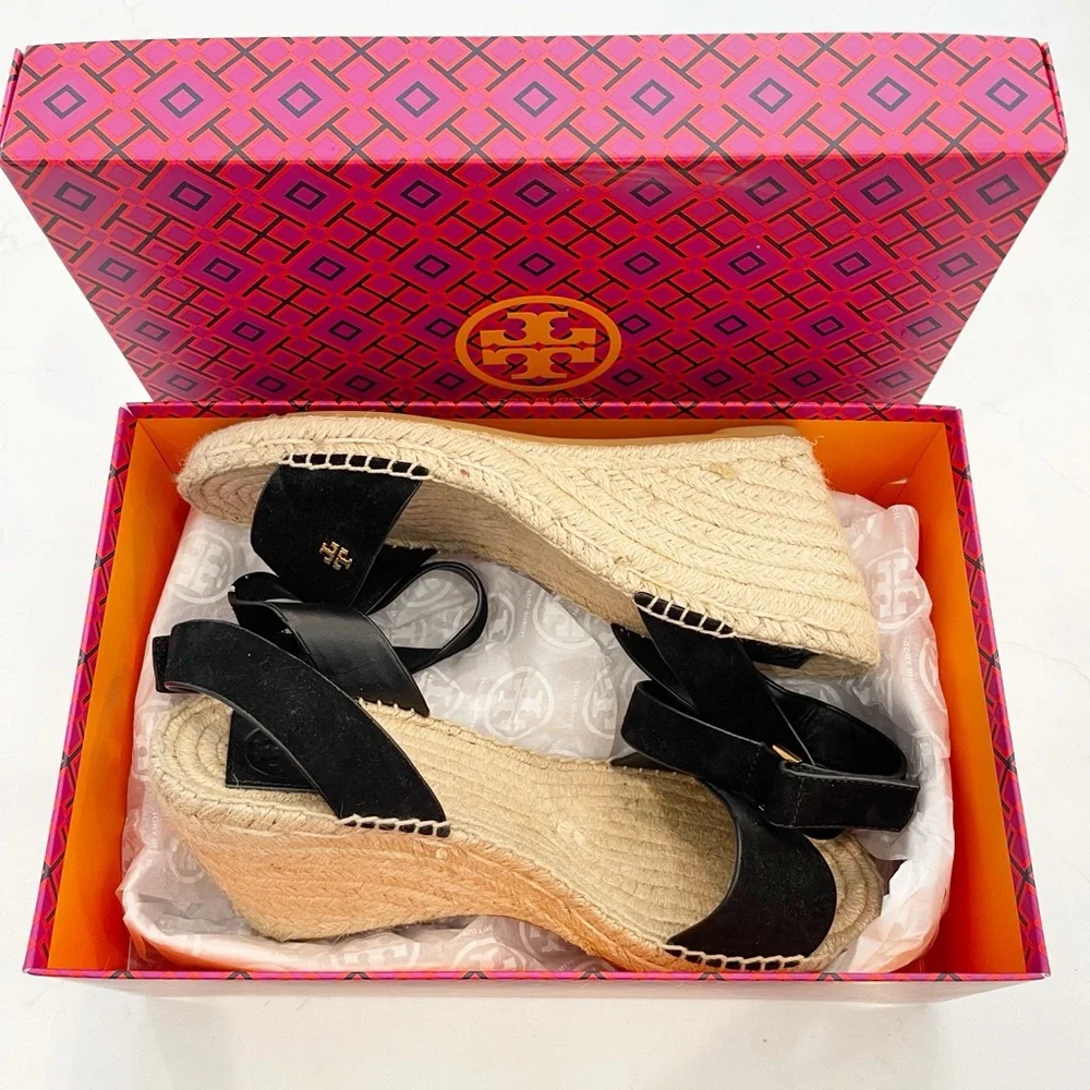 NWOT Tory Burch Bima espadrille wedge - Black 8.5